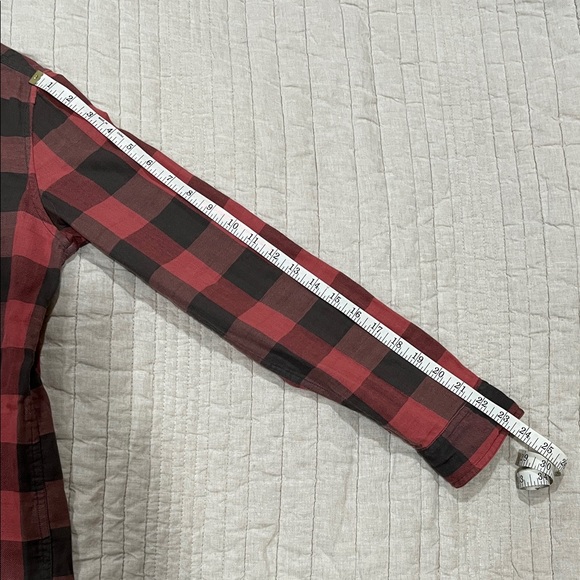 Faherty Red and Black Plaid Women's Button Down Shirt - Picture 5 of 8